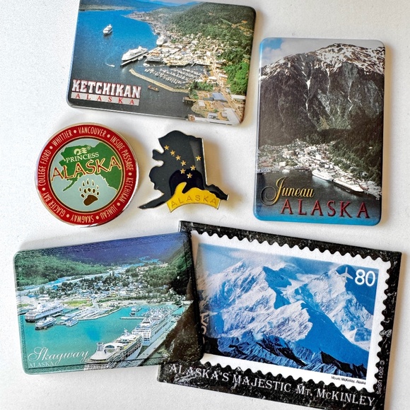 Magnets Alaska Souvenir State Scenery, set of 6 - Picture 1 of 8